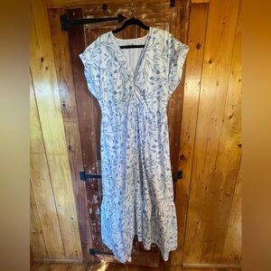 Floral, White & Blue, Abercrombie Dress